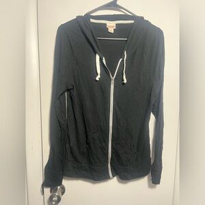 Mossimo Supply Company Black Lightweight Zip-Up Hoodie